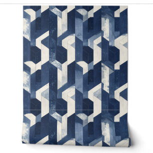 Navy Prism Retreat Geometric Wallpaper