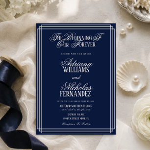 Navy Quiet Luxury Wedding Invitation