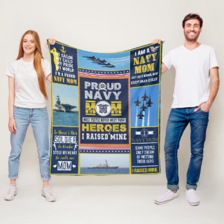 Navy Quilt, Navy Mum Quilt,Gift For Navy, Mum Quil Fleece Blanket
