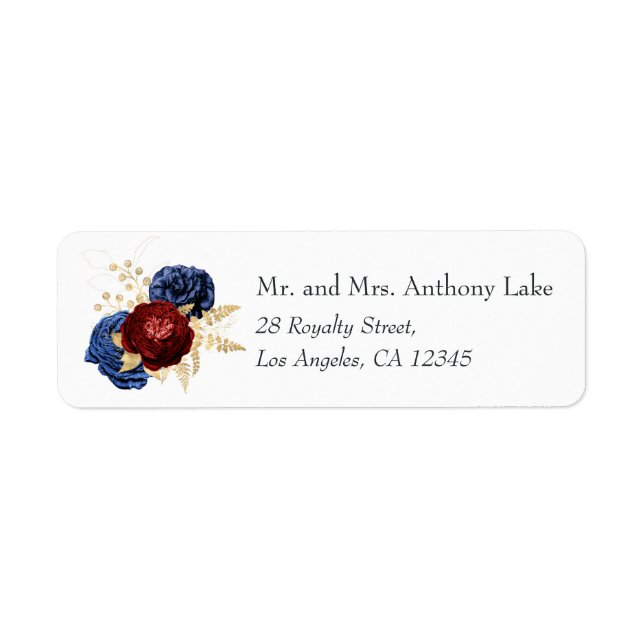 Navy, Red and Gold Floral (Front)