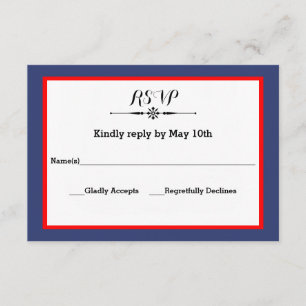 Navy & Red  Frame- RSVP Response Card