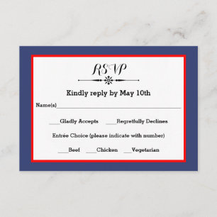 Navy & Red Frame- RSVP Response Card