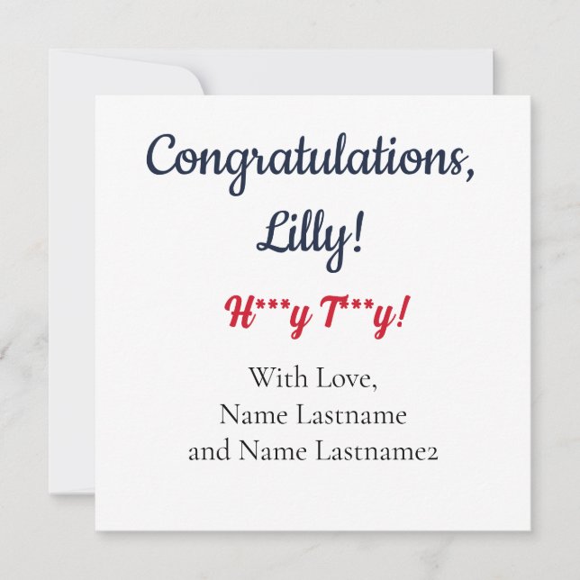 NAVY, RED Oxford, MS Personalised Gift Card (Front)