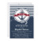 Navy & Red Rustic Nautical Baby Shower Invitation