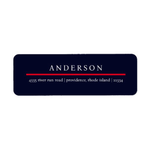 Navy & Red  & White Patriotic Return Address