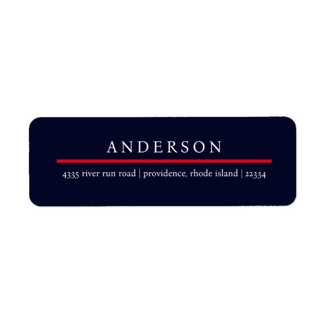 Navy & Red  & White Patriotic Return Address (Front)