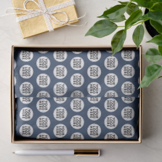 Navy Repeating Business Logo Tissue Paper
