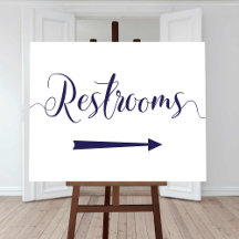 Navy Restrooms Sign Right Arrow Directions