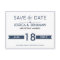 Navy Ribbon Save the Date Postcard