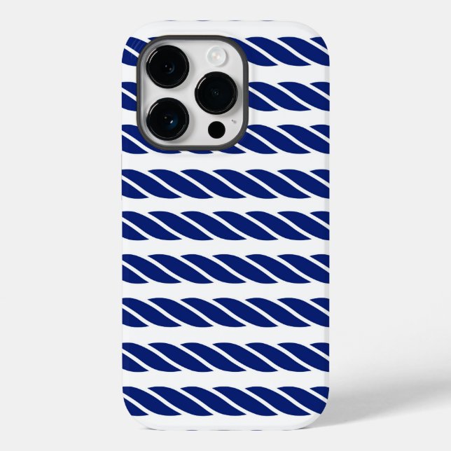 Navy Rope Stripes Nautical Customisable Background Case-Mate iPhone Case (Back)