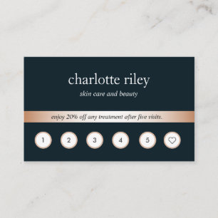 Navy Rose Gold 6 Punch Customer Loyalty Card