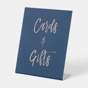 Navy & Rose Gold Glam Cards & Gifts Tabletop Sign