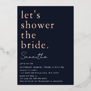 Navy Rose Gold Modern Bridal Shower 