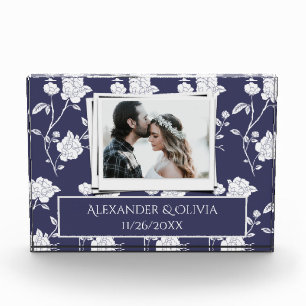 Navy Rose Wedding Couples Photo Block