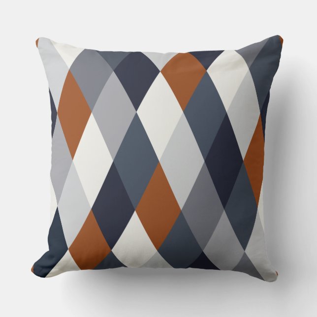 Navy Rust Geometry VII Cushion (Front)