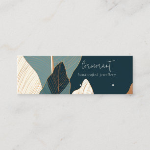 Navy Rust Gold Tropical Stud Loop Earring Display Mini Business Card