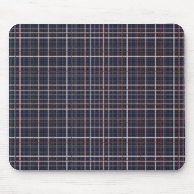 Navy Rust Grid Checks II Mouse Mat (Front)