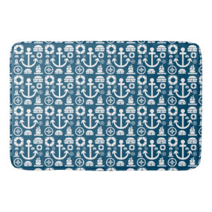 Navy sailor Element sea pattern Bath Mat