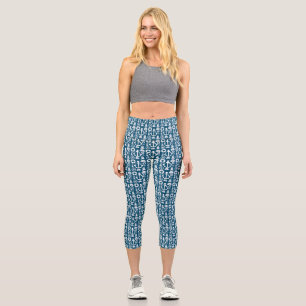Navy sailor Element sea pattern Capri Leggings