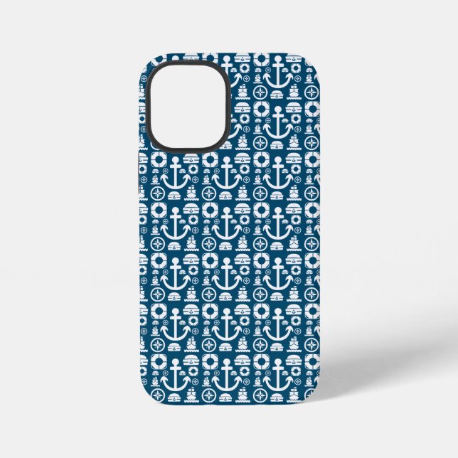 Navy sailor Element sea pattern iPhone Case (Back)
