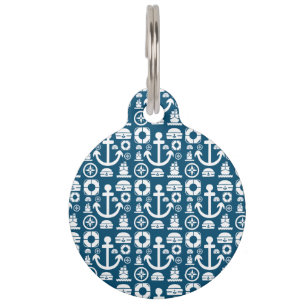 Navy sailor Element sea pattern Pet Tag