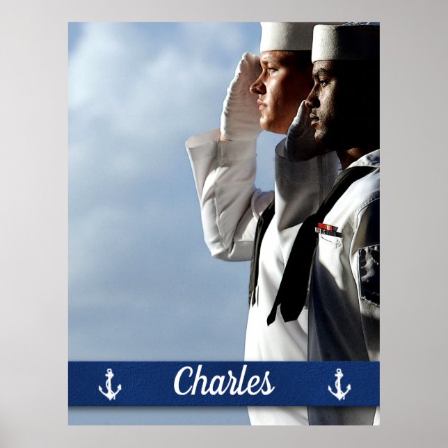 Navy Sailors Personalised Poster (Front)