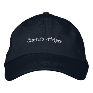 Navy Santa's Helper Christmas Adjustable Navy-Hat Embroidered Hat
