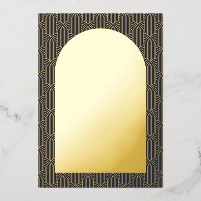 Navy Save The Date Gold Foil Card (Front)