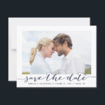 Navy Save the Date Script Frame Photo Announcement<br><div class="desc">Navy Save the Date Script Frame Photo Announcement</div>