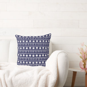 Navy Sea Pattern Cushion