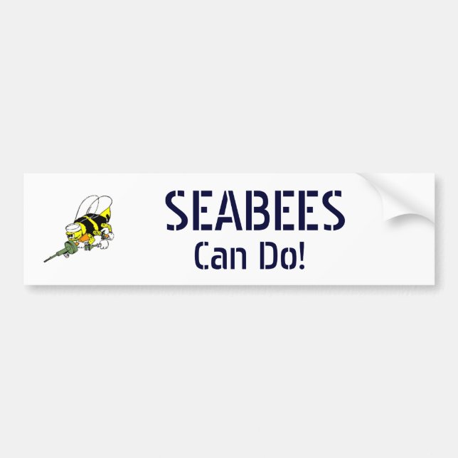 Navy Seabees Can Do! Bumper Sticker (Front)