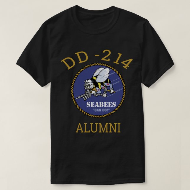 Navy Seabees Shirt DD 214 Alumni T Shirt Long Slee (Design Front)