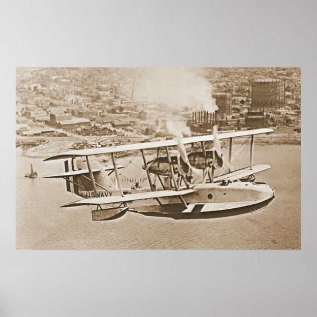Navy Seaplane PN9 Flying Coastline Poster (Front)