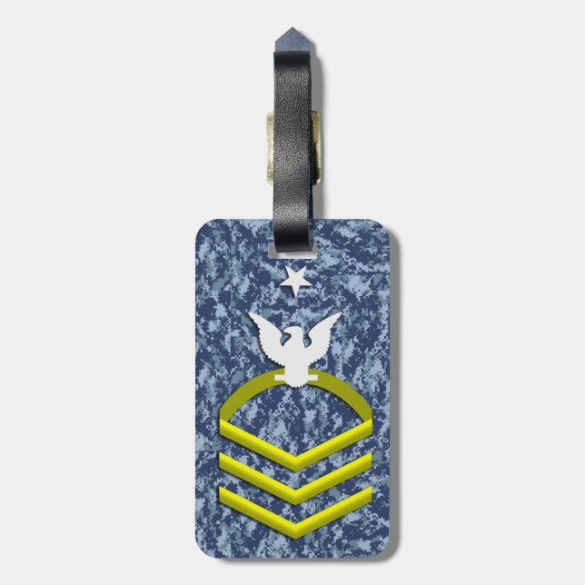 Navy Senior Chief Petty Officer Luggage Tag (Back Vertical)