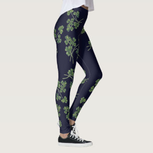 Navy Shamrock Panst Leggings