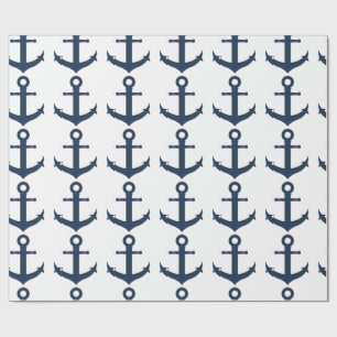 Navy Ship Anchor Nautical Wrapping Paper