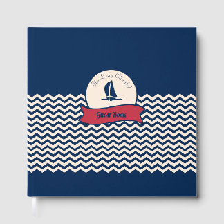Navy Ship logo motif sailing yacht decor Guest Book