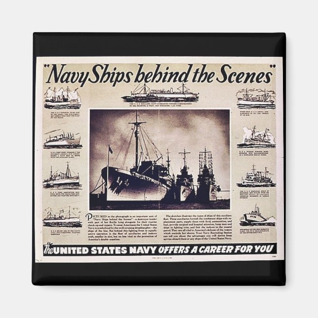 Navy Ships Behind The Scenes Magnet (Front)