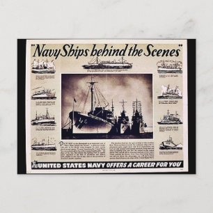 Navy Ships Behind The Scenes Postcard