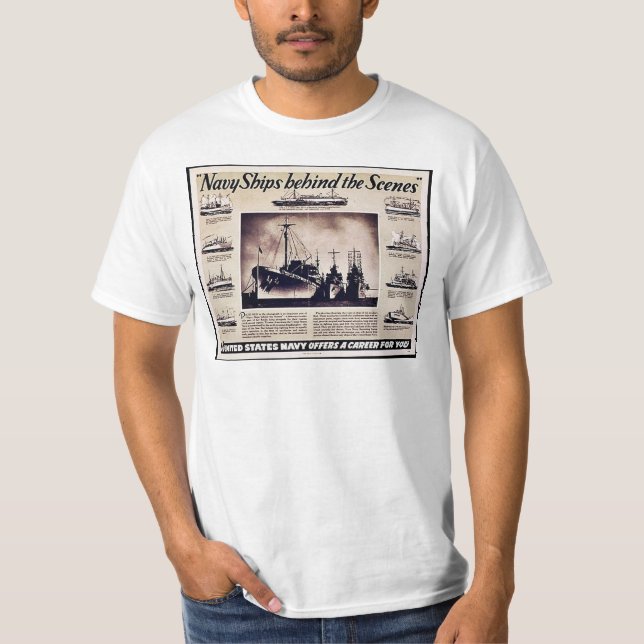 Navy Ships Behind The Scenes T-Shirt (Front)