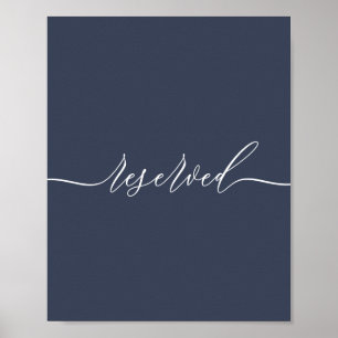 Navy Signature Simple Unique Reserved Poster