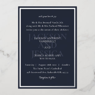 Navy & Silver Bold Elegant Minimalist Wedding
