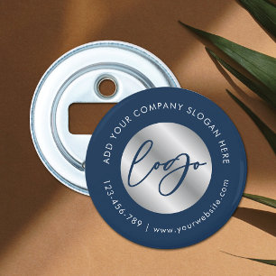 Navy & Silver Company Logo Corporate Gift Promo Bottle Opener
