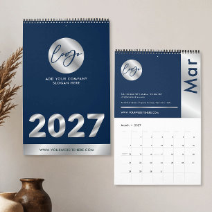 Navy & Silver Company Logo Promotional 2027 Calendar