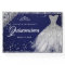 Navy Silver Diamond Sparkle Gown Quinceanera