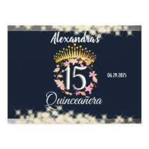 Navy Silver Elegant Quinceanera Celebration