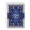 Navy Silver Floral Hearts FAUX Foil Wedding Invite
