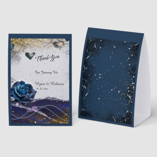  Navy Silver Gold Paper Table Tent