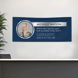 Navy & Silver Promotional Corporate Business Photo Banner