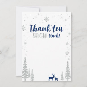 Navy & Silver Winter Wonderland Thank You Card